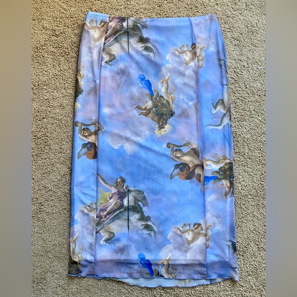 NWT Neon & Nylon Neopaint Cloud Dancer Calf Length Skirt - Picture 5 of 13